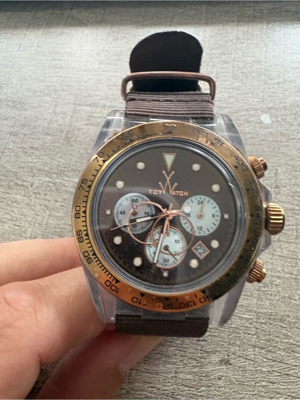 Toy Watch Chronograph Wristwatch in Brown and Rose Gold